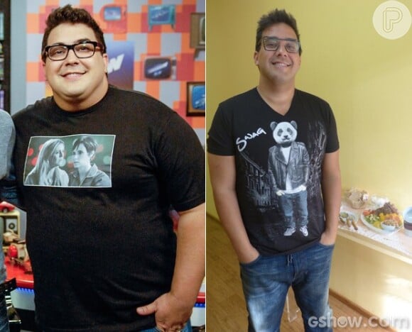 André Marques perdeu quase 70 quilos em um ano. Apresentador fez cirurgia de redução de estômago em janeiro de 2014