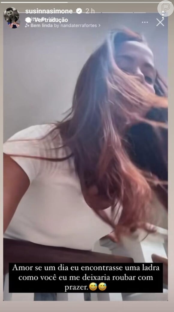 Anitta ganha declaração do namorado Simone Susinna após brincar com o meme 'Attenzione Pickpocket'.