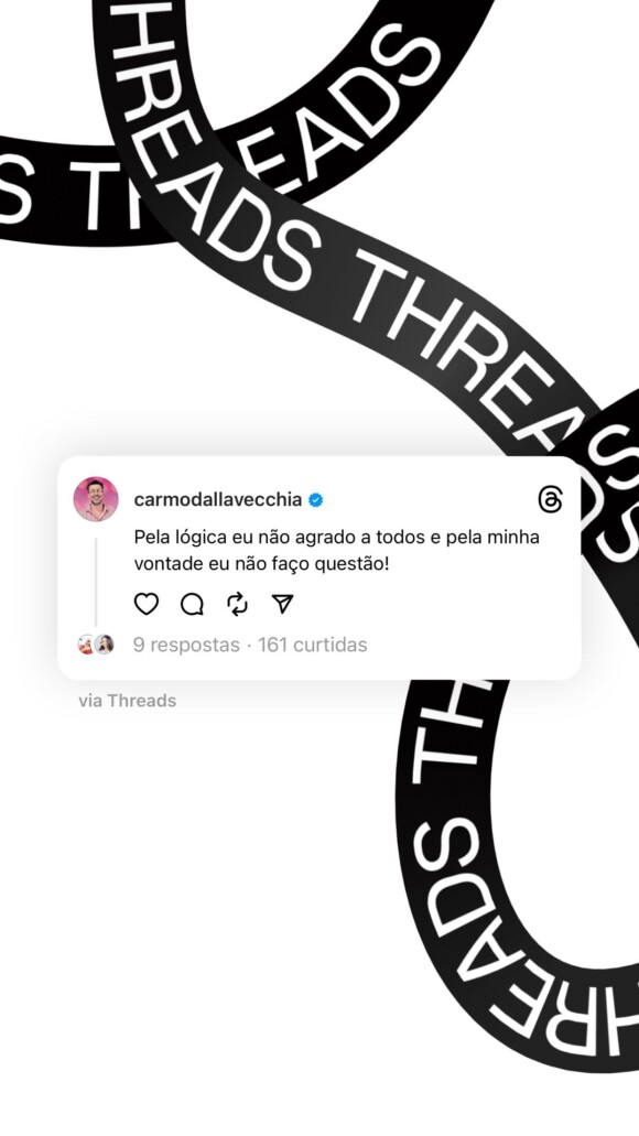 Carmo Dalla Vecchia usou a rede social após flagra com outro homem virar polêmica na web