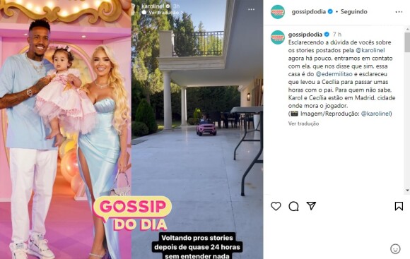 Karoline Lima confirmou a informação a uma página no Instagram