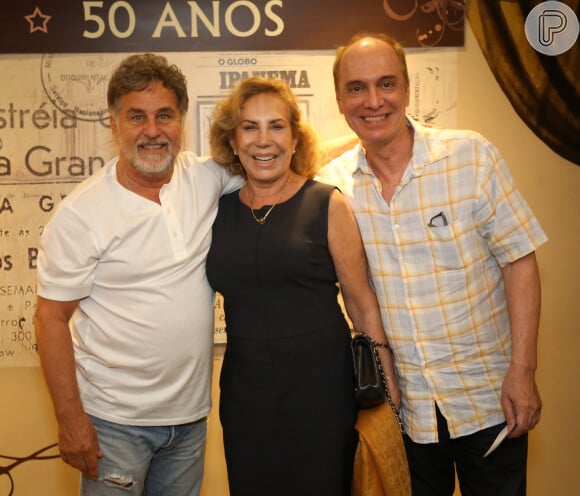 Marcos Frota se encontrou com Arlete Salles e o filho dela, Alexandre Barbalho, também filho de Lúcio Mauro