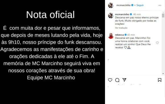 MC Marcinhofoi um grande nome do funk nacional