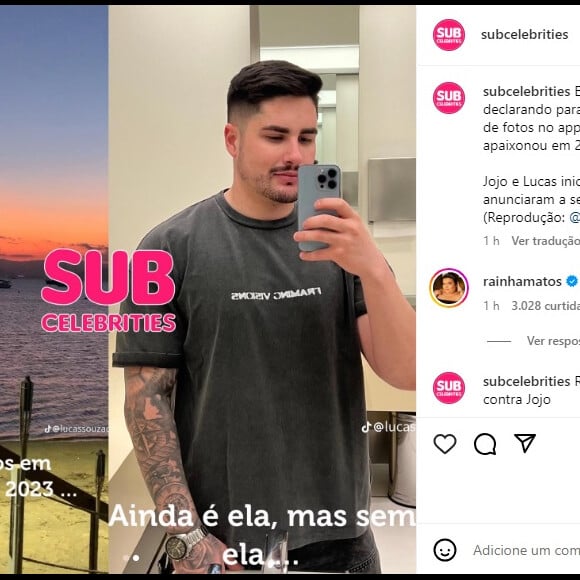 Lucas Souza confessou que ainda pensa na ex