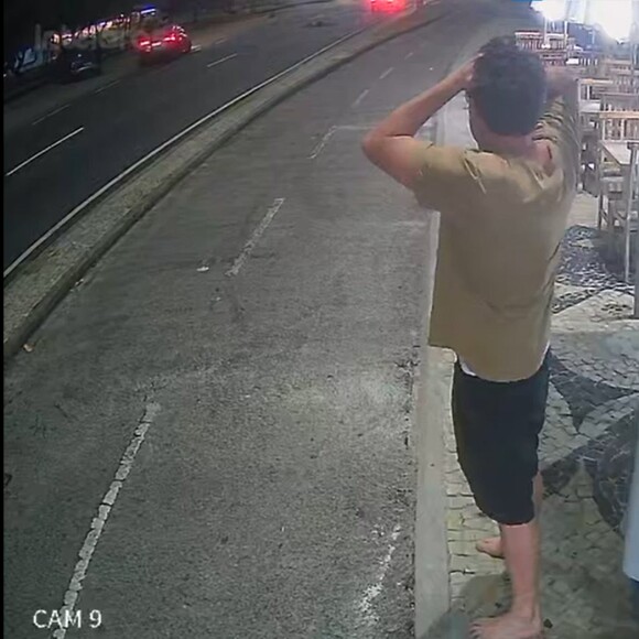 Câmera de segurança mostrou reação de Bruno de Luca ao ver acidente de Kayky Brito