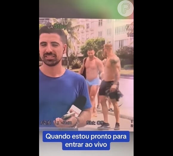 Atores pornô se aproximaram de Mateus Marques qando viram que ele estava gravando