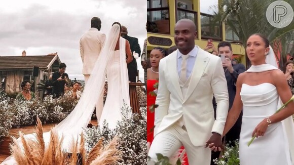 Vestido de noiva tubinho: Aline Becker se casa com Rafael Zulu em cerimonia ao ar livre em Balneário Camboriú