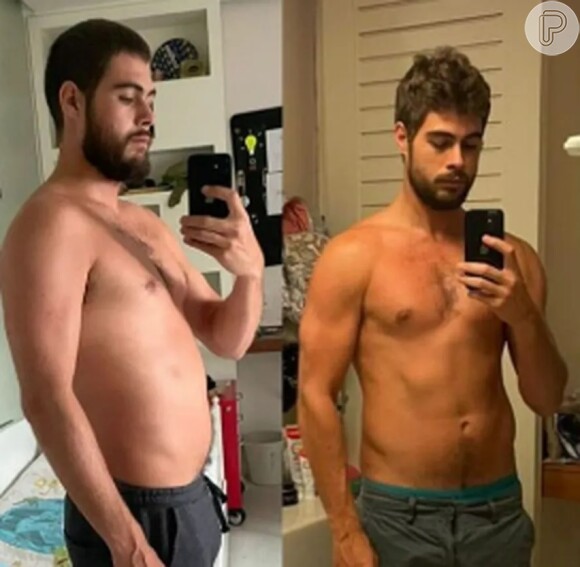 Antes e depois do corpo de Rafael Vitti que começou a malhar todos os dias