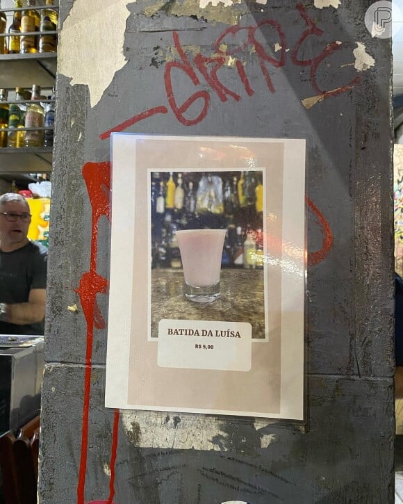 Luísa Sonza publicou foto no Bar da Cachaça, botequim no Rio de Janeiro, onde agora tem um drink só para ela