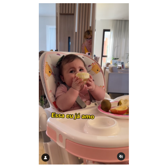 Laranja foi a fruta que se sobressaiu na prova de comida de Lua, filha de Viih Tube e Eliezer