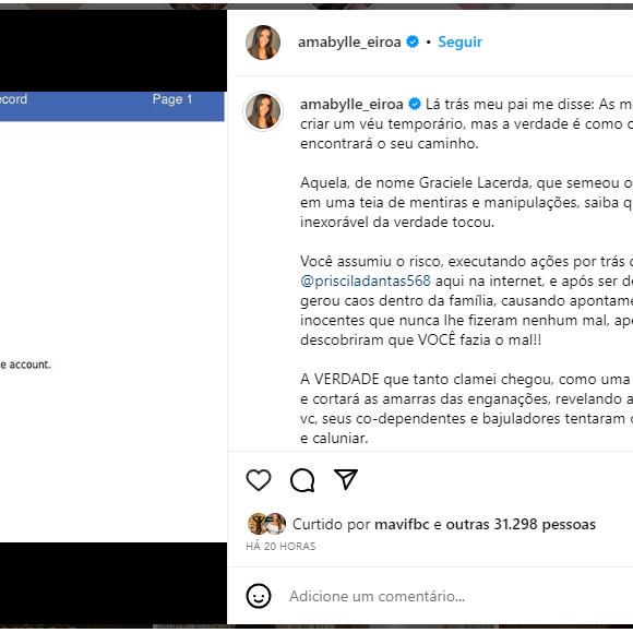 Graciele Lacerda é exposta por ser a pessoa que mandou criar perfil fake que difamou nora de Zezé di Camargo, segundo investigação especializada