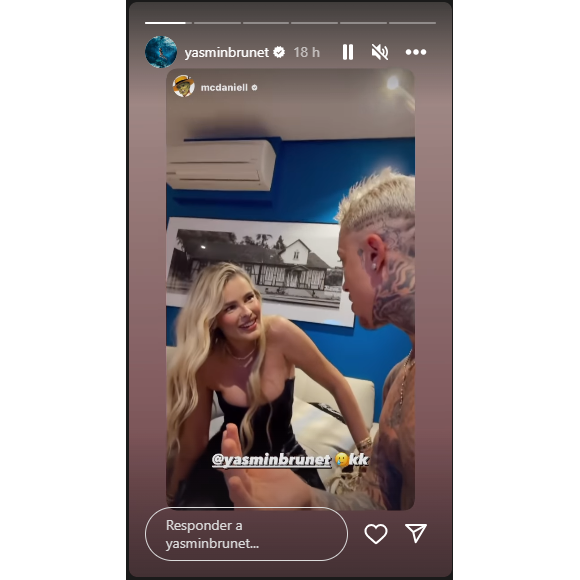 Yasmin Brunet escuta brincadeira de MC Daniel sobre levá-la no hospital para resolver sua questão