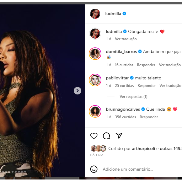 Ludmilla vive fase incrível da sua vida pessoal e profissional sendo uma das maiores cantoras do Brasil atualmente