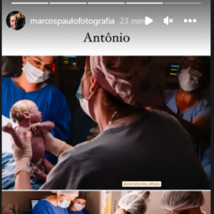 Nasce Antônio, filho de Bárbara Evans: bebê chegou às 14h10, com 2,090 kg e 44 centímetros