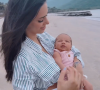 Bruna Biancardi e Mavie: essas imagens foram gravadas na primeira vez que a bebê esteve na praia