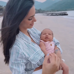 Bruna Biancardi e Mavie: essas imagens foram gravadas na primeira vez que a bebê esteve na praia