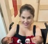 Bárbara Evans deu à luz, nesta segunda-feira (27), os filhos gêmeos Álvaro e Antônio