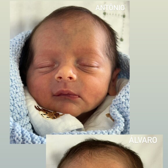 Parecidos? Bárbara Evans comparou o rostinho dos filhos recém-nascidos