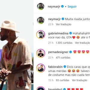 Neymar afastou briga com Gabriel Medina nas redes sociais