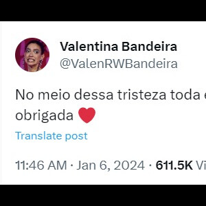 Valentina Bandeira se mostrou triste após ter sido cortada de BBB 24