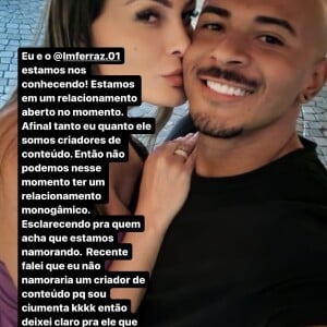 Andressa Urach e Lucas Ferraz não querem rotular a relação: 'Nos curtindo e nos conhecendo apenas. Nesse momento não podemos colocar títulos'