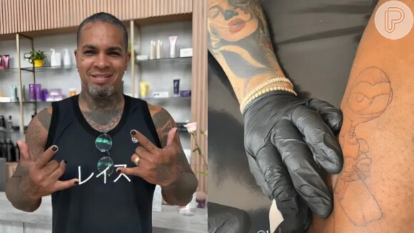 Rodriguinho mostra nova tatuagem em homenagem ao 'BBB 24'