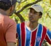 José Inocêncio (Marcos Palmeira) e João Pedro (Juan Paiva) discutem sobre o comércio do cacau. Os dois ficarão ainda mais inimigos na novela Renascer.