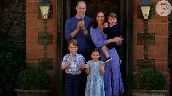 Kate Middleton e Príncipe William são pais de três crianças: Principe George,  Princesa Charlotte e Principe Louis