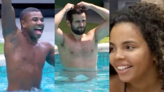 No 'BBB 24', Pitel tem a MELHOR reação ao ver Matteus e Davi pularem pelados na piscina: 'B**au balançando'