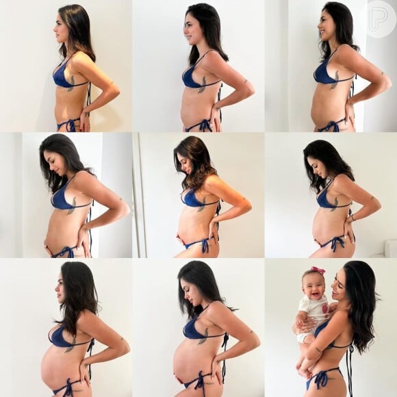 Bruna Biancardi compartilhou um 'antes e depois' belíssimo detalhando a gravidez de Mavie