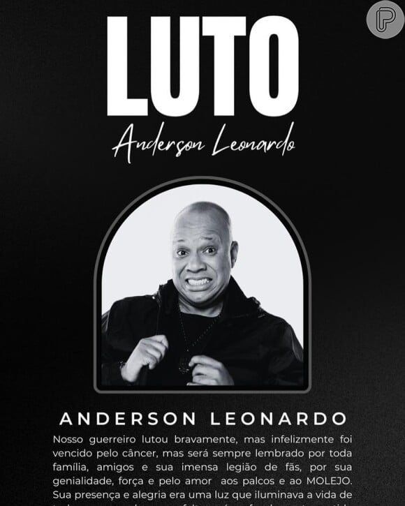 Anderson Leonardo, vocalista do Molejo, morreu nesta sexta-feira (26), após dois anos de luta contra um câncer raro