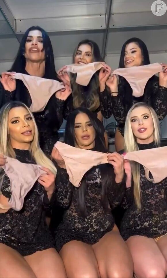 As dançarinas de Leonardo mostraram suas calcinhas no vídeo