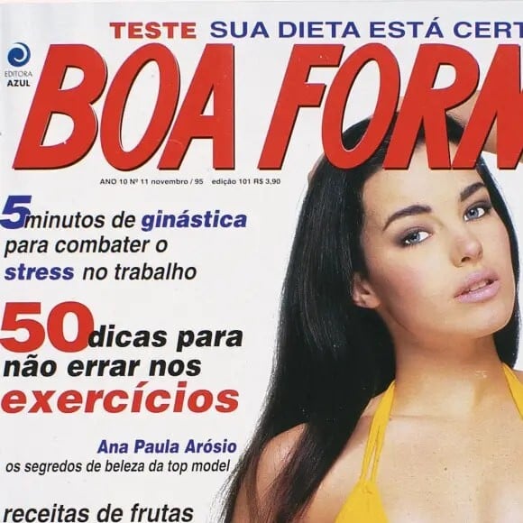 Ana Paula Arósio surgiu de biquíni na revista Boa Forma exibindo todo seu físico impecável