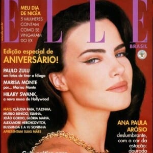 Belíssima, Ana Paula Arósio posou de dourado para uma edição de aniversário da revista Elle