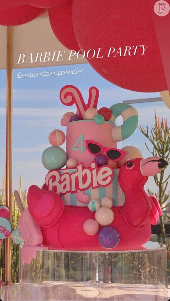 Barbie foi o tema escolhido para a festinha de 4 anos de Vicky Justus