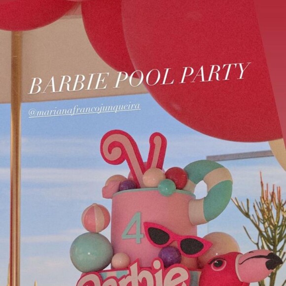 Barbie foi o tema escolhido para a festinha de 4 anos de Vicky Justus