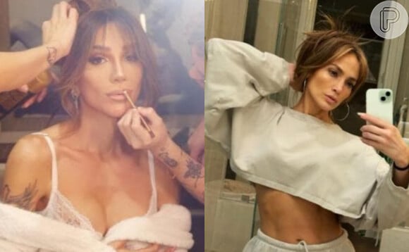 Maya Massafera foi comparada com Jennifer Lopez após penteado preso e maquiagem glamourosa em fotos