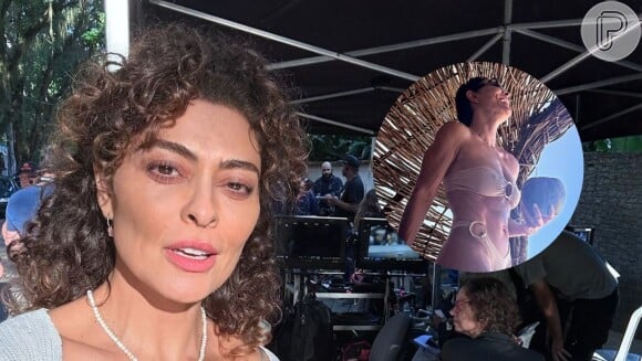 Juliana Paes posa de biquíni nude em viagem de férias e enloquece seguidores com corpo definido