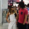 Fernanda Paes Leme e o namorado, Marcel Mangione, embarcaram no aeroporto Santos Dumont
