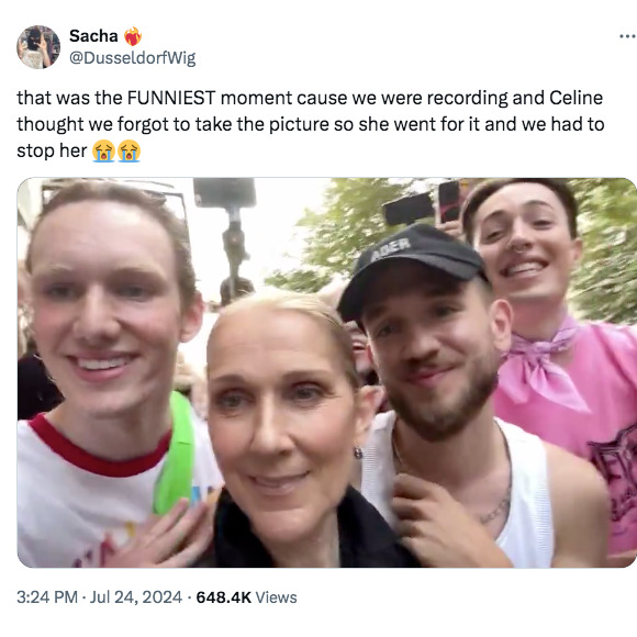 Um dos fãs presentes no encontro compartilhou um vídeo com Céline Dion relatando um momento vivido com a cantora