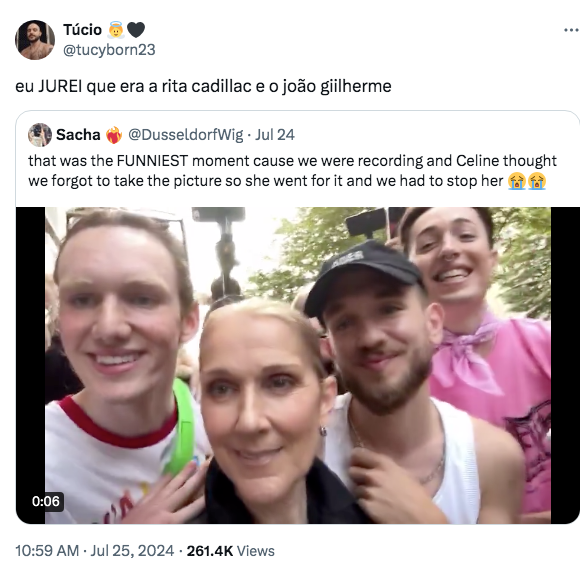 O vídeo viralizou nas redes sociais e foi compartilhado por um brasileiro, que disse ter confundido os dois com Rita Cadillac e João Guilherme