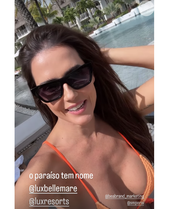 Deborah Secco elegeu as Ilhas Maurício como o paraíso do dia e mostrou os detalhes do local