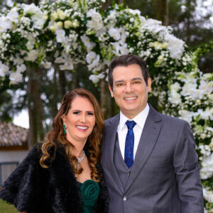 Quem também esteve presente no casamento foi Celso Portiolli junto com a esposa Suzana Marchi