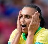 Marta Silva acertou a cabeça de uma das jogadoras espanholas ainda no primeiro tempo e levou um cartão vermelho