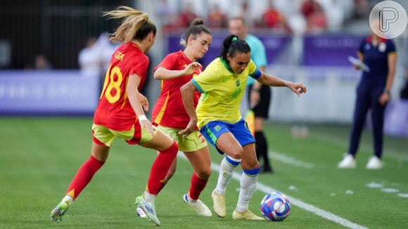 O Brasil perdeu de 2 a 0 para a espanha na fase de grupos do futebol feminino nas Olimpíadas de Paris 2024