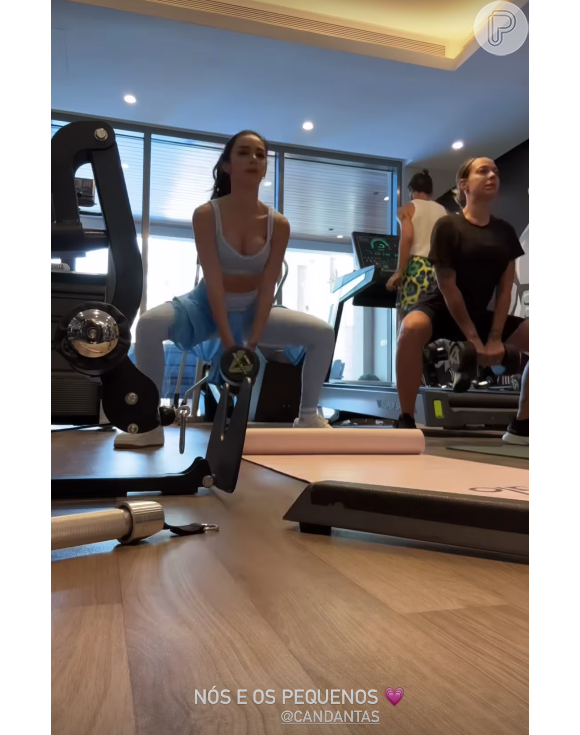 Bruna Biancardi e Carol Dantas se dedicaram a treino de inferiores com o auxílio de uma personal trainer