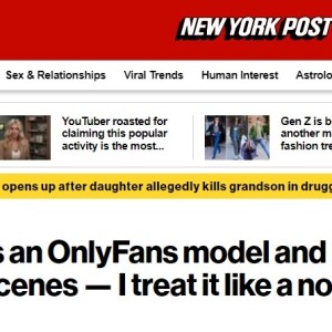 'Estranho mas real: Minha mãe é modelo do OnlyFans e eu filmo todas as cenas dela - eu trato isso como um trabalho normal', diz a manchete do tabloide sobre Andressa Urach