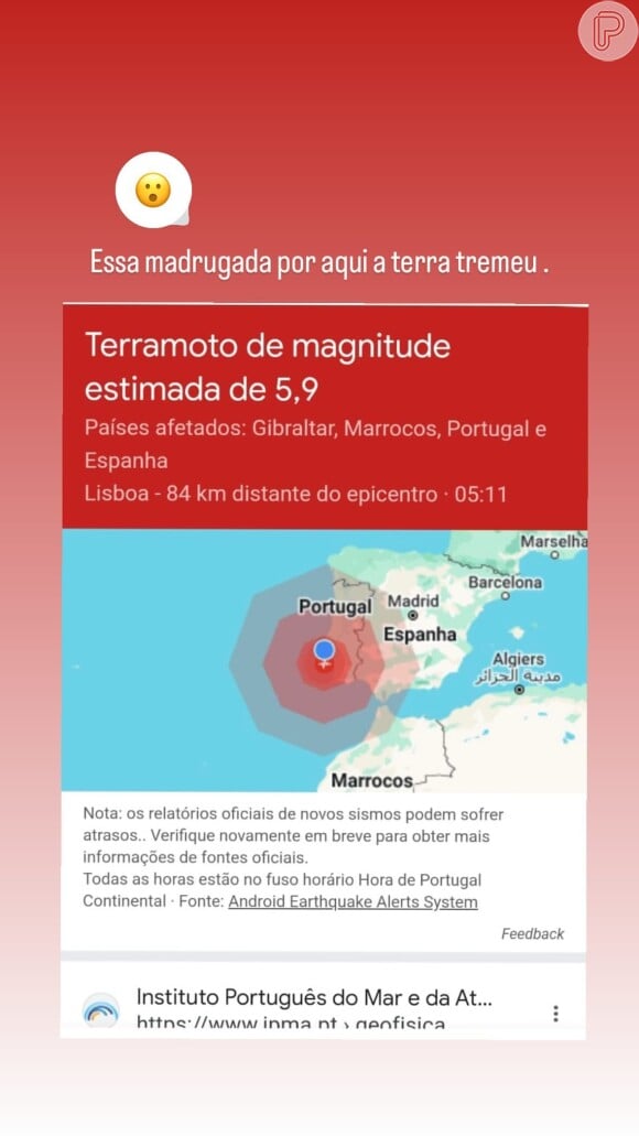 Terremoto em Portugal atingiu o país por volta das 5h, hora local, e foi sentido em todo o país