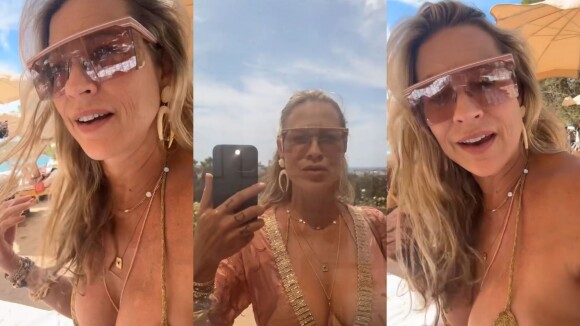 Luana Piovani faz 48: atriz aposta em biquíni sensual, valorizando seios, para comemorar aniversário em praia de Ibiza. Fotos!