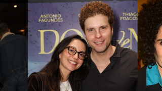 Em meio à polêmica, Thiago Fragoso recebe a mulher em estreia no teatro; e Morena de 'Renascer' faz rara aparição com namorada