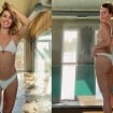 De biquíni branco, Carolina Dieckmann valoriza corpo em fotos e silhueta divide opiniões: 'É preocupante'